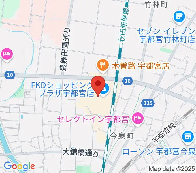 島村楽器 FKD宇都宮店の地図