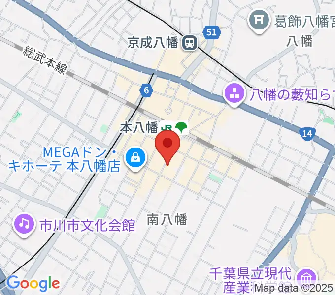 カワイ本八幡店の地図