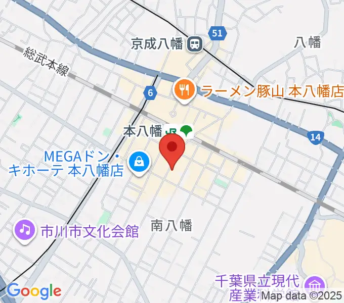 カワイ本八幡店の地図