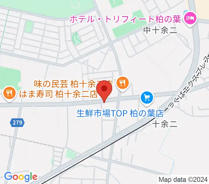 カワイ柏ショップの地図