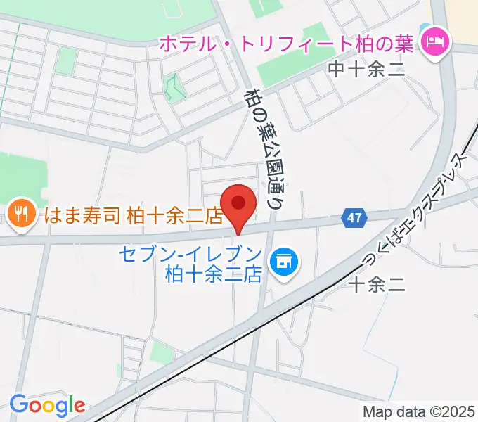 カワイ柏ショップの地図