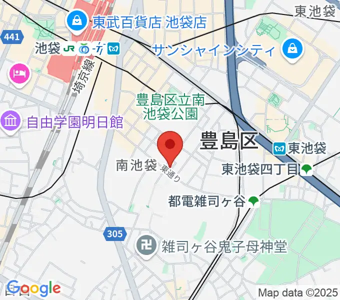 カワイ池袋ショップの地図