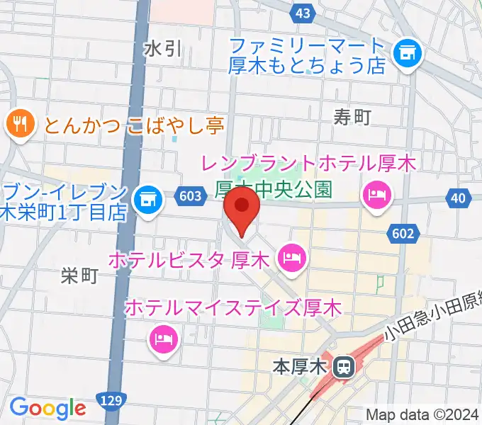 カワイ厚木ショップの地図