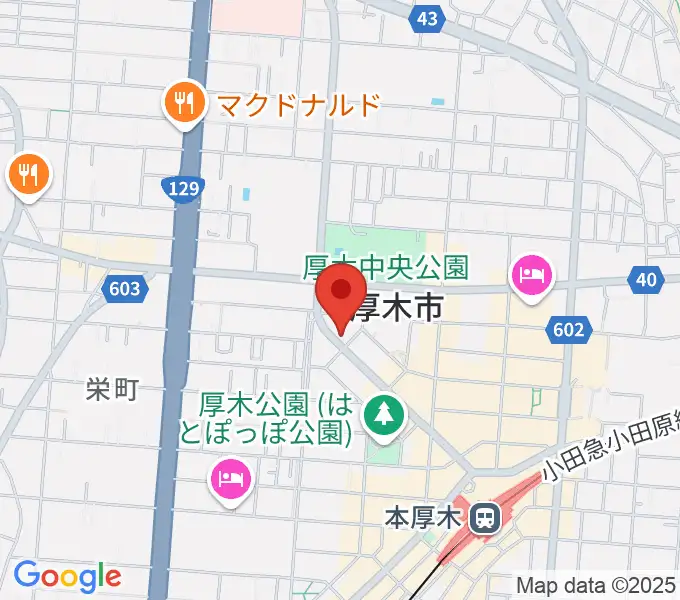 カワイ厚木ショップの地図
