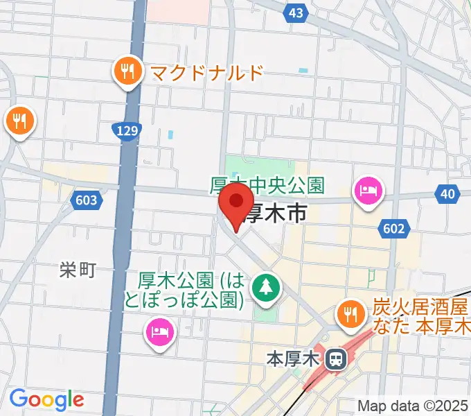 カワイ厚木ショップの地図