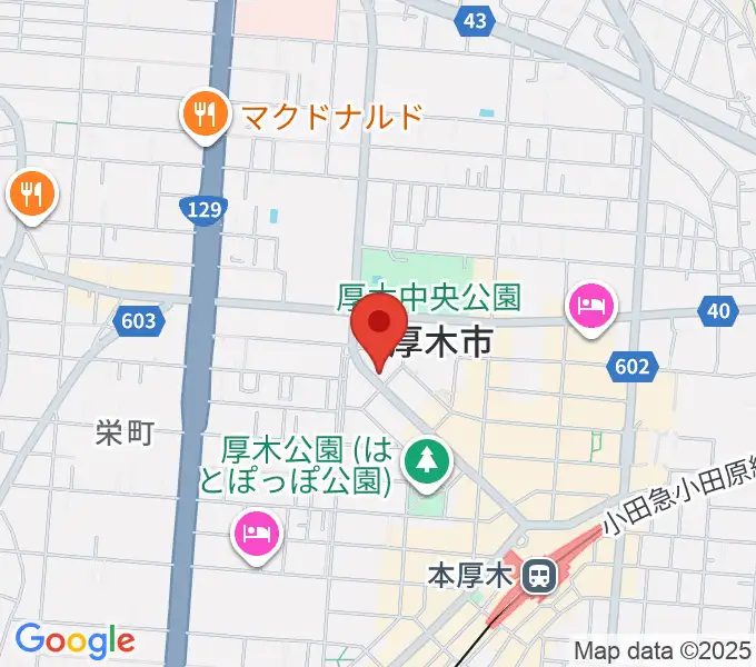 カワイ厚木ショップの地図