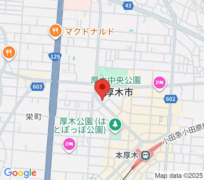 カワイ厚木ショップの地図