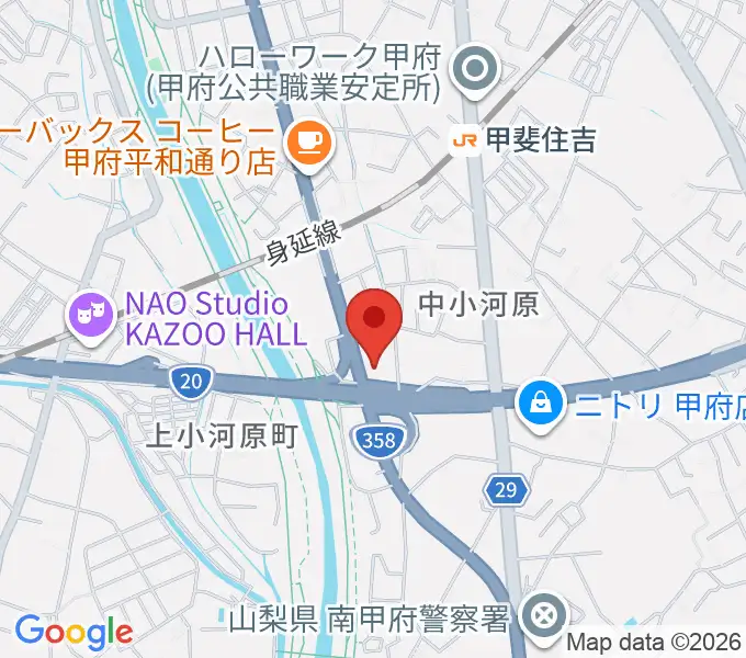カワイ甲府ショップの地図