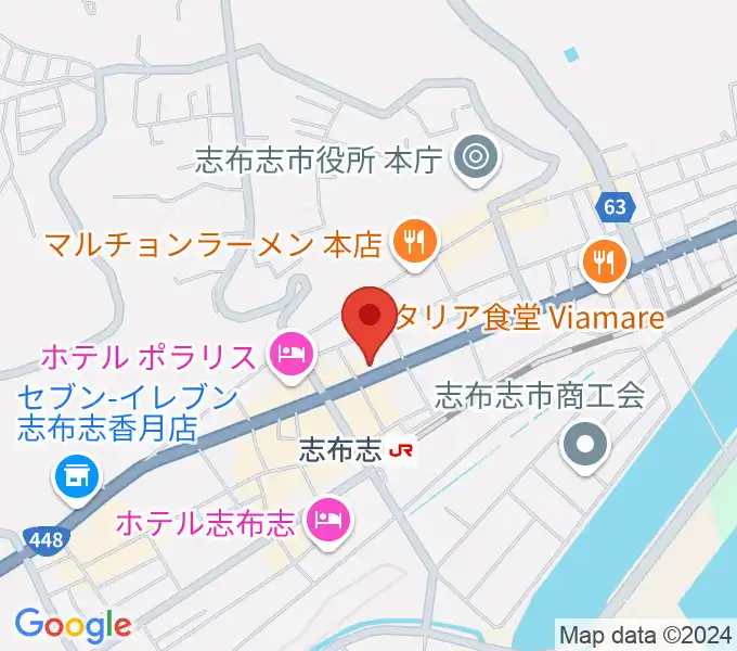 志布志 島津キュレオホールの地図