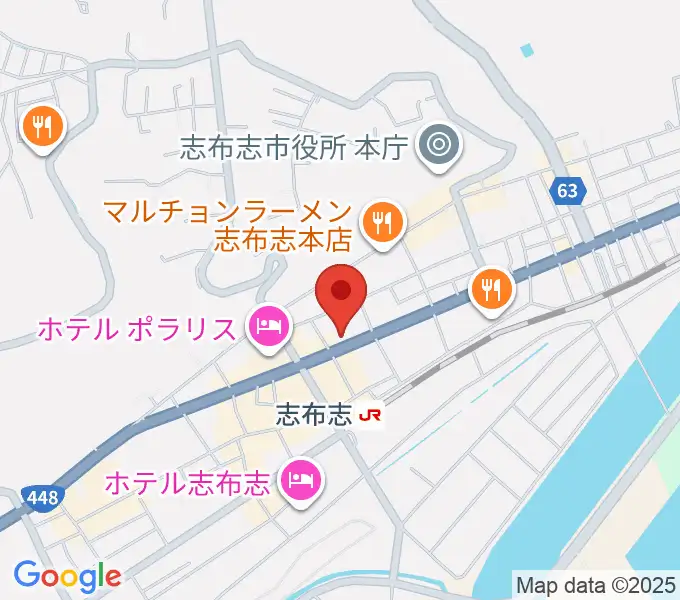 志布志 島津キュレオホールの地図