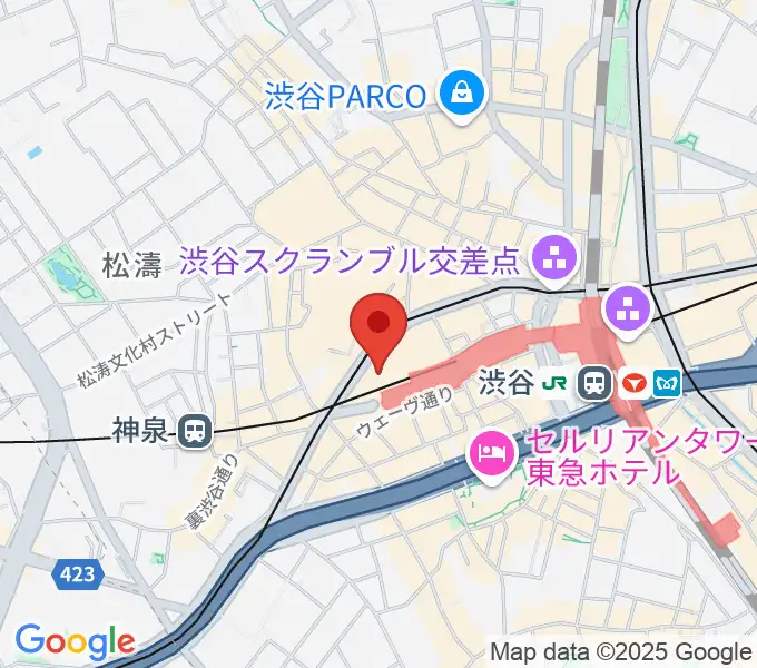 スタジオファミリア渋谷店の地図