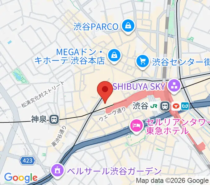 スタジオファミリア渋谷店の地図