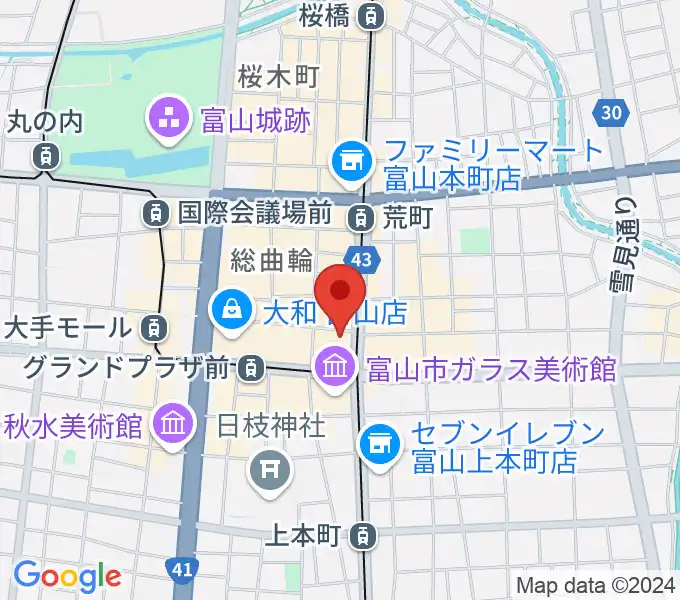 カワイ富山ショップの地図