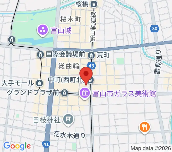 カワイ富山ショップの地図