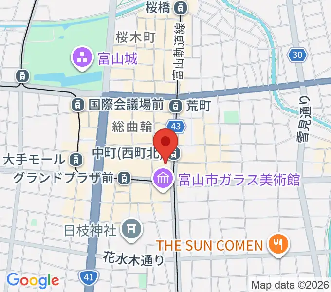 カワイ富山ショップの地図