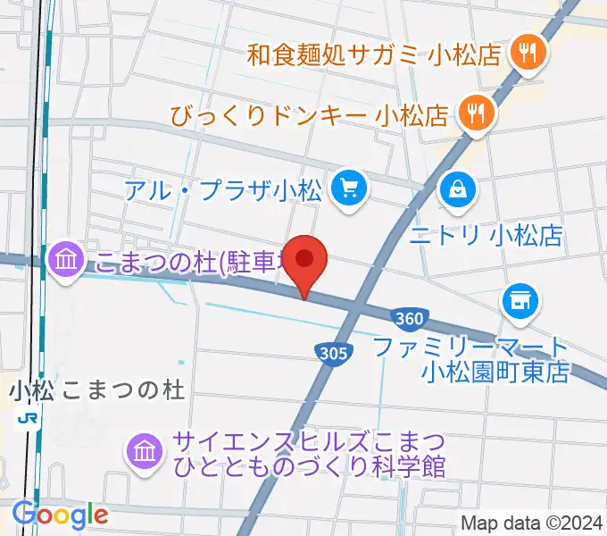 カワイ小松ショップの地図