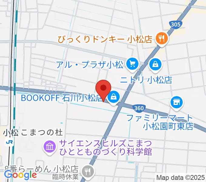 カワイ小松ショップの地図