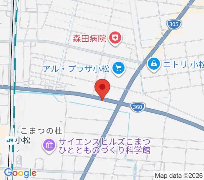 カワイ小松ショップの地図