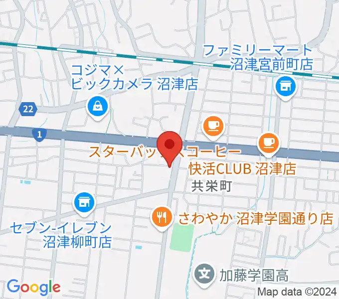 カワイ沼津ショップの地図