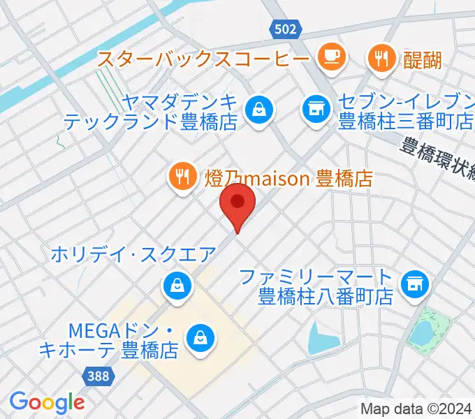 カワイ豊橋ショップの地図