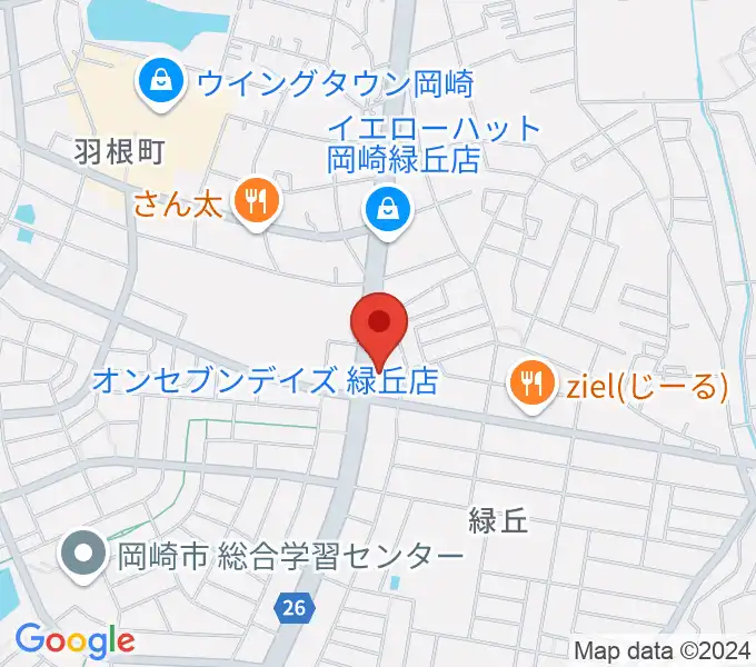 カワイ岡崎ショップの地図