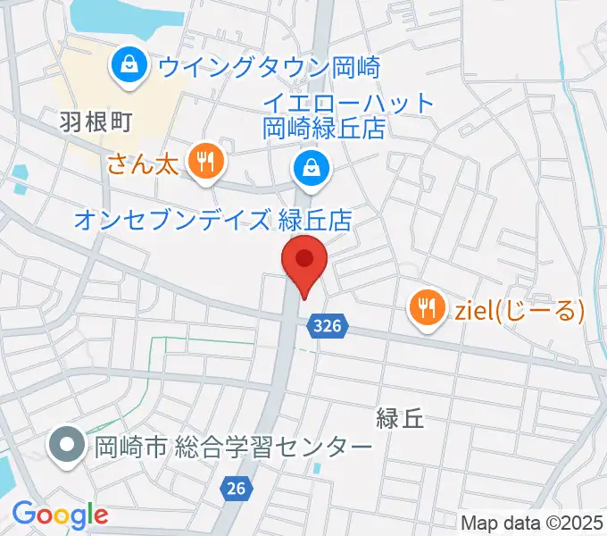 カワイ岡崎ショップの地図