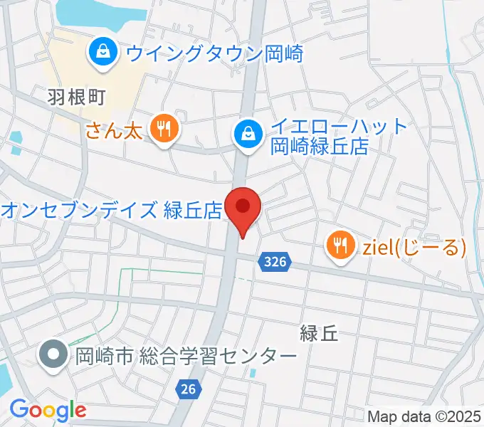 カワイ岡崎ショップの地図