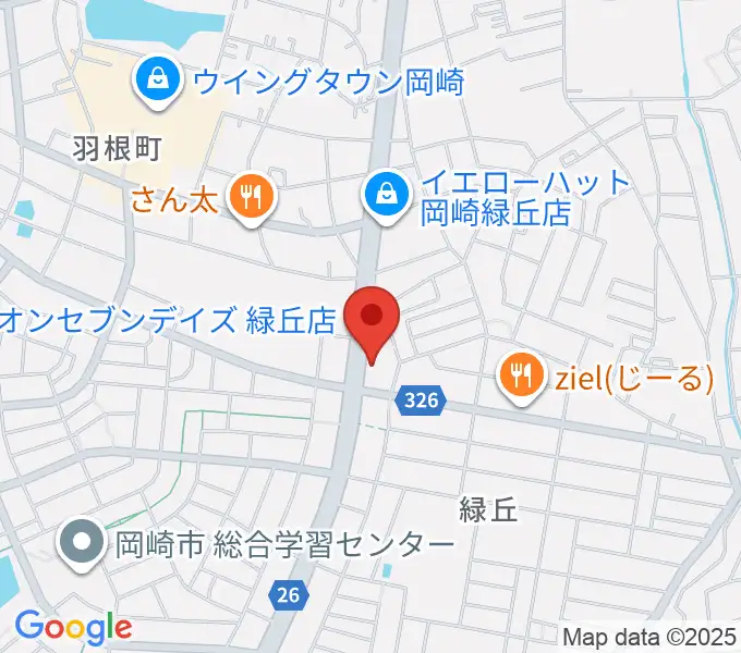 カワイ岡崎ショップの地図