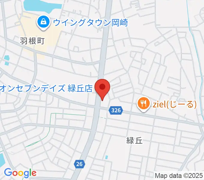 カワイ岡崎ショップの地図
