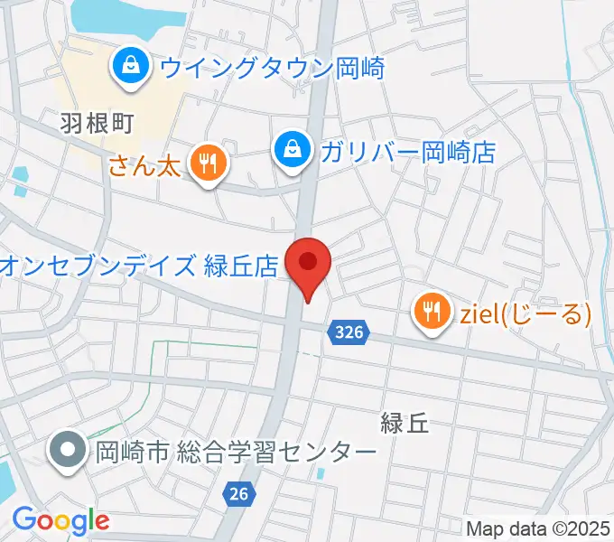カワイ岡崎ショップの地図