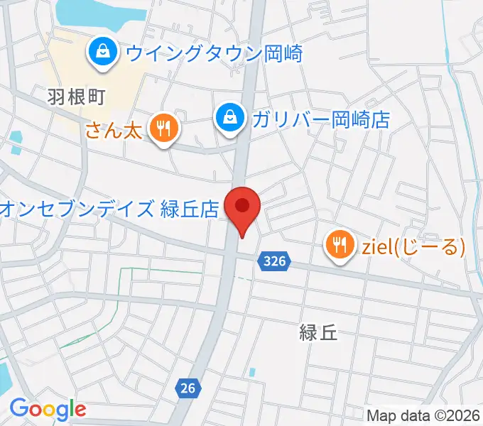 カワイ岡崎ショップの地図