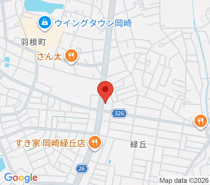 カワイ岡崎ショップの地図