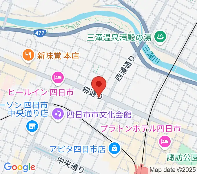 カワイ四日市ショップの地図