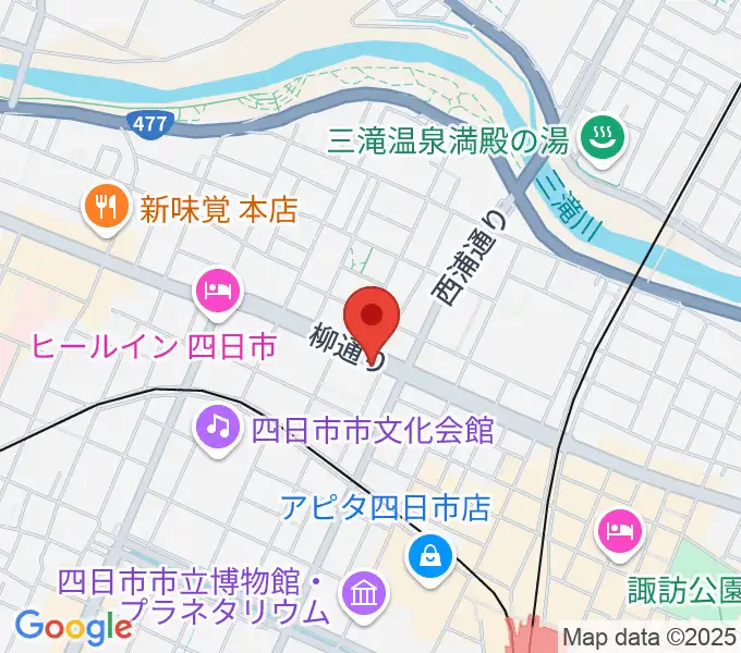 カワイ四日市ショップの地図