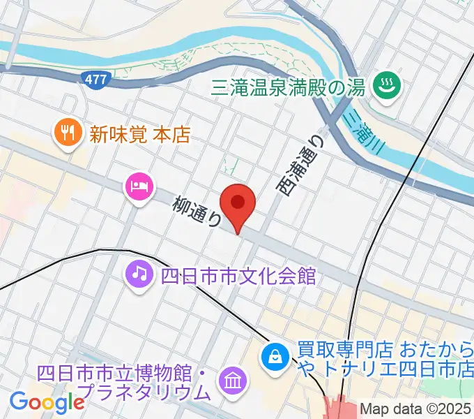 カワイ四日市ショップの地図