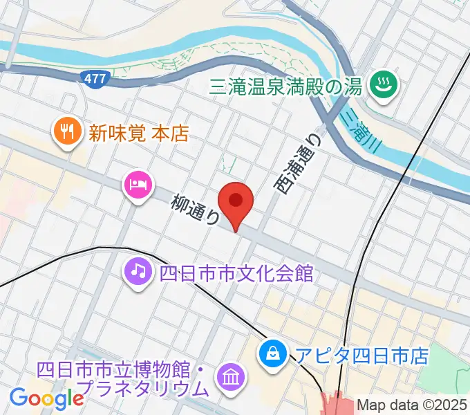 カワイ四日市ショップの地図
