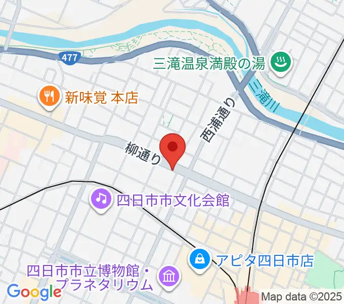 カワイ四日市ショップの地図