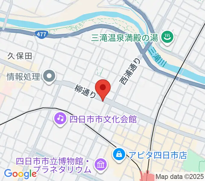 カワイ四日市ショップの地図