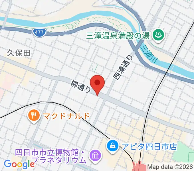 カワイ四日市ショップの地図