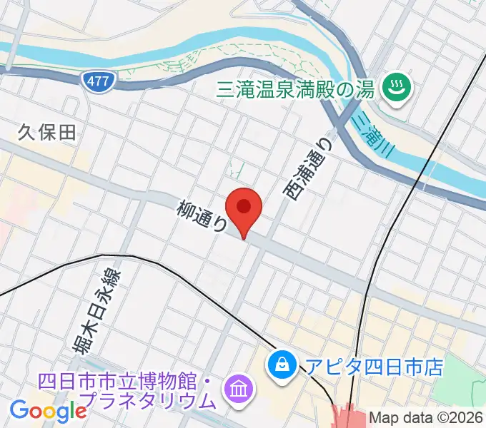 カワイ四日市ショップの地図