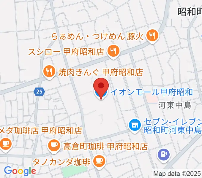島村楽器 イオンモール甲府昭和店の地図