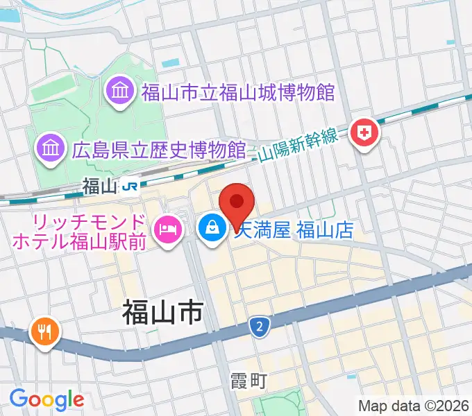 カワイ福山ショップの地図