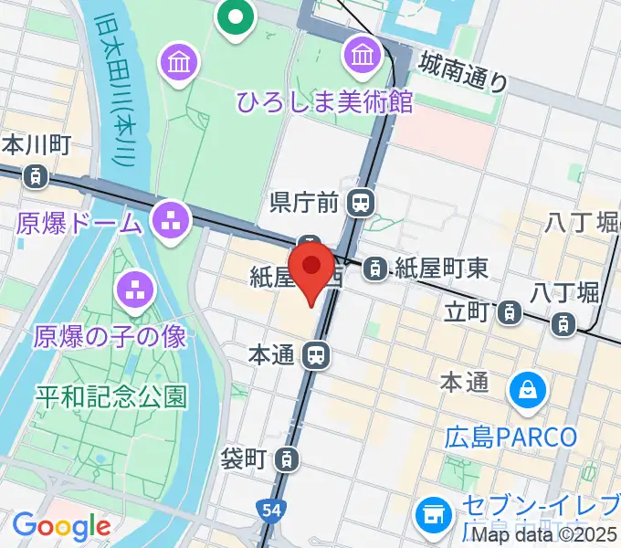 カワイ広島の地図