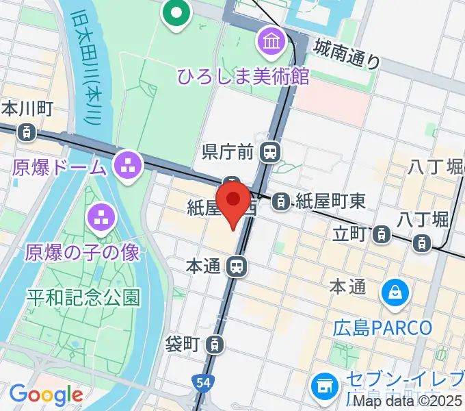 カワイ広島の地図