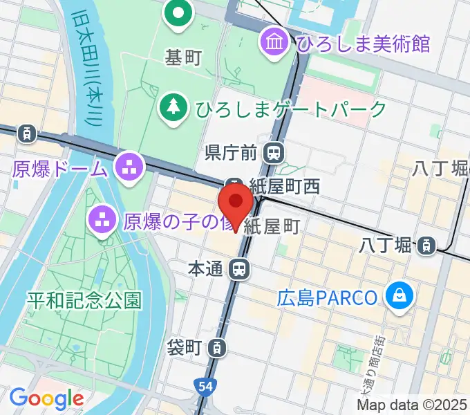 カワイ広島の地図