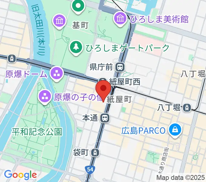 カワイ広島の地図