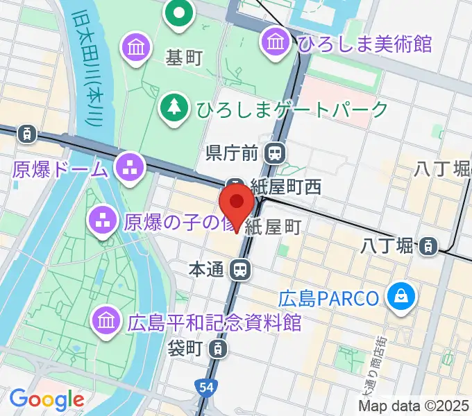 カワイ広島の地図