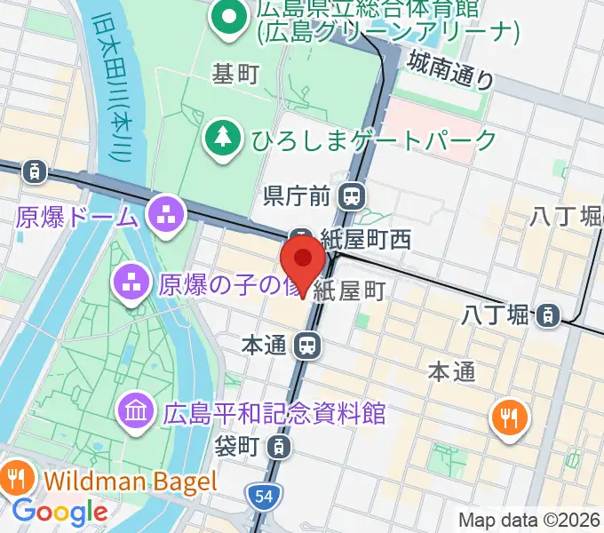 カワイ広島の地図
