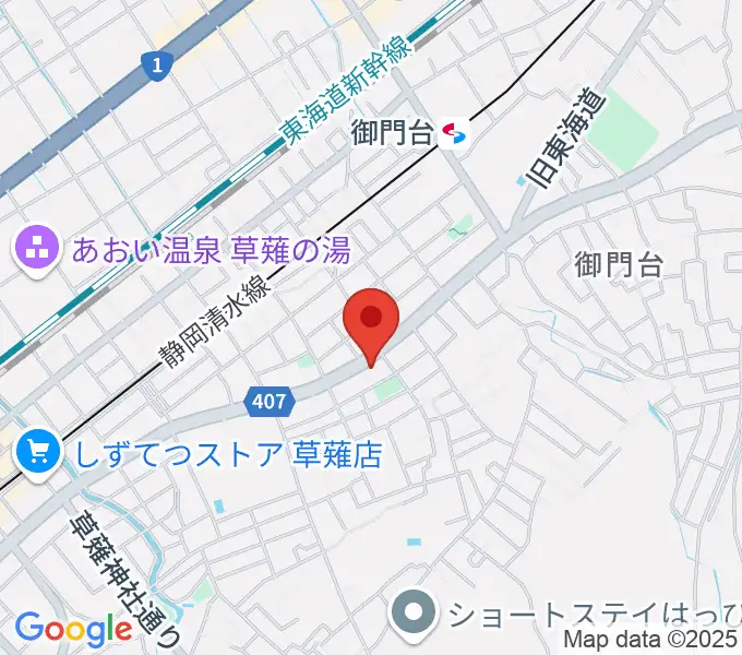 もちづき楽器 静岡草薙センターの地図