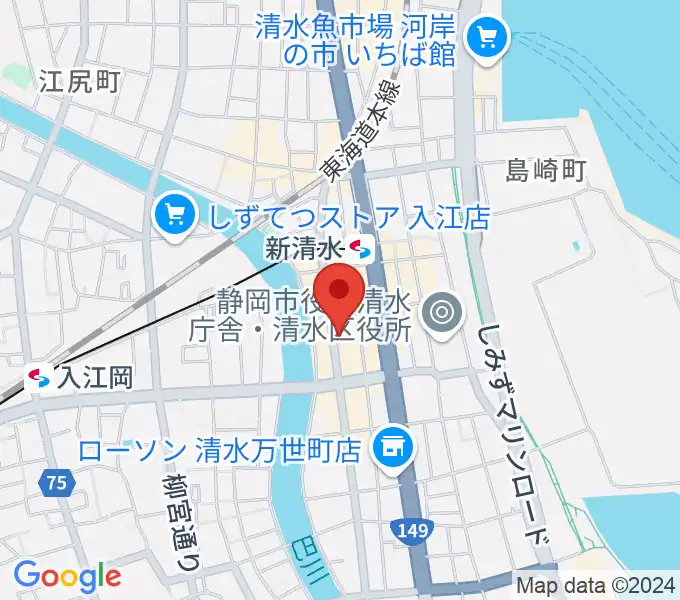 もちづき楽器 清水巴町本店の地図